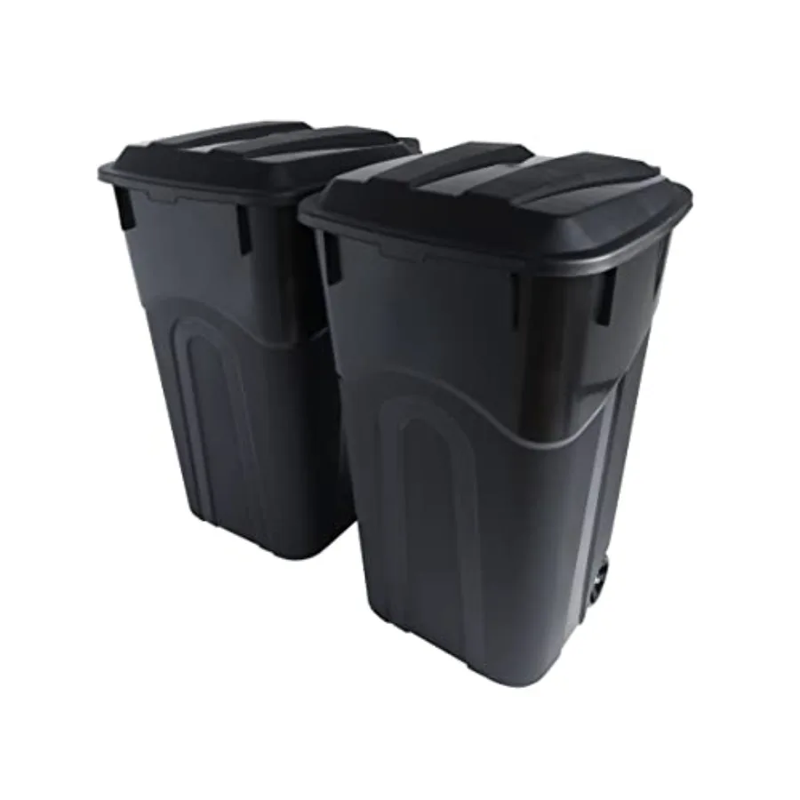 

Outdoor Garbage Can with Attached Snap Lock Lid and HeavyDuty Handles,,Heavy-Duty Construction, Perfect Backyard, Deck, or Gara