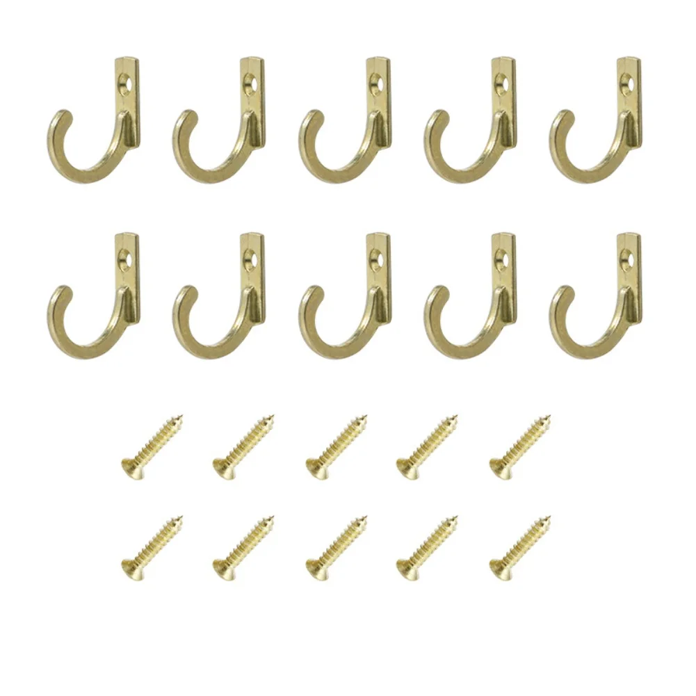 10 Piece Zinc Alloy Hook Set Wall Mount Hardware Tools Antique Bronze Gold Silver Black With Screws Space Saving Storage