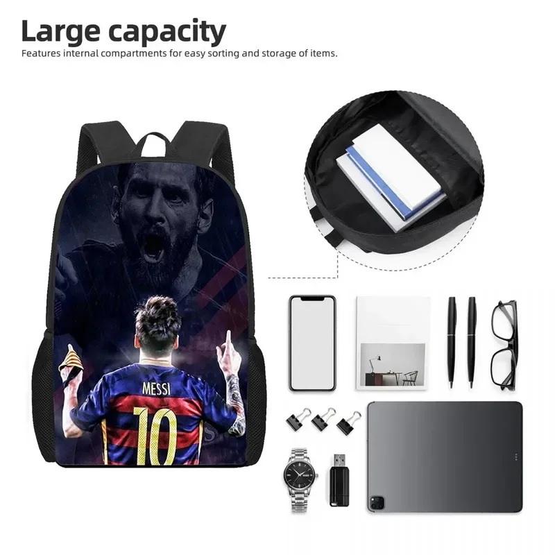 Mochila para niños Messi Ronaldo, bolsa de colección de estrellas de fútbol, regalo de celebridades