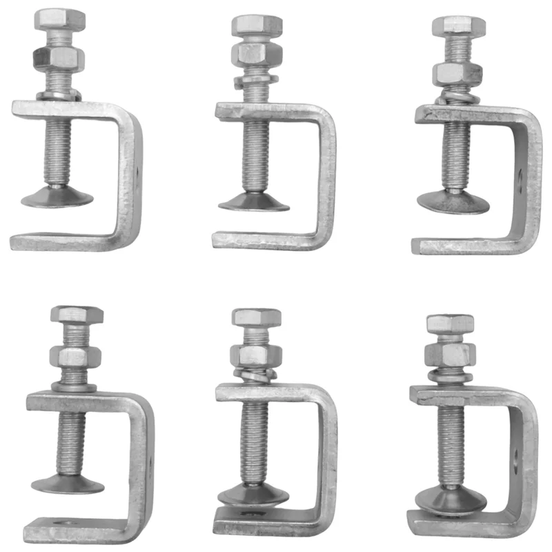 6Pcs C Clamps,U Clamps for Metal Working, Small Desk Clamp with Stable Wide Jaw Opening & Protective Pads/I-Beam Design