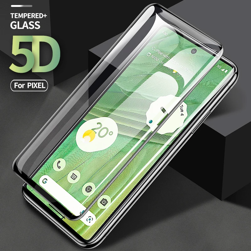 5D Tempered Glass Screen Protector For Google Pixel 8 Pro 7 7A 6 6A 5A 5 4A 5G 3A 3 3XL 4 XL 8A 8 Oleophobic Protective glass