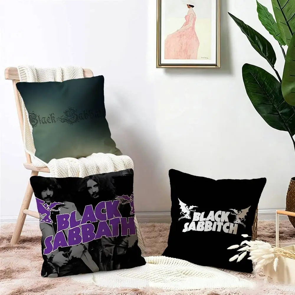 B-Black S-Sabbaths Band Pillow Anime Pillow Sofa Bed Head Pillow Cover Cushion Cover 45x45 cm Fashion