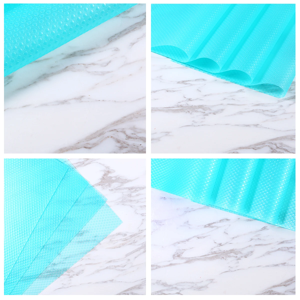 

4 Pcs Absorber Fridge Mat Shelf Liner Absorbent Sky-blue Fruit Extender