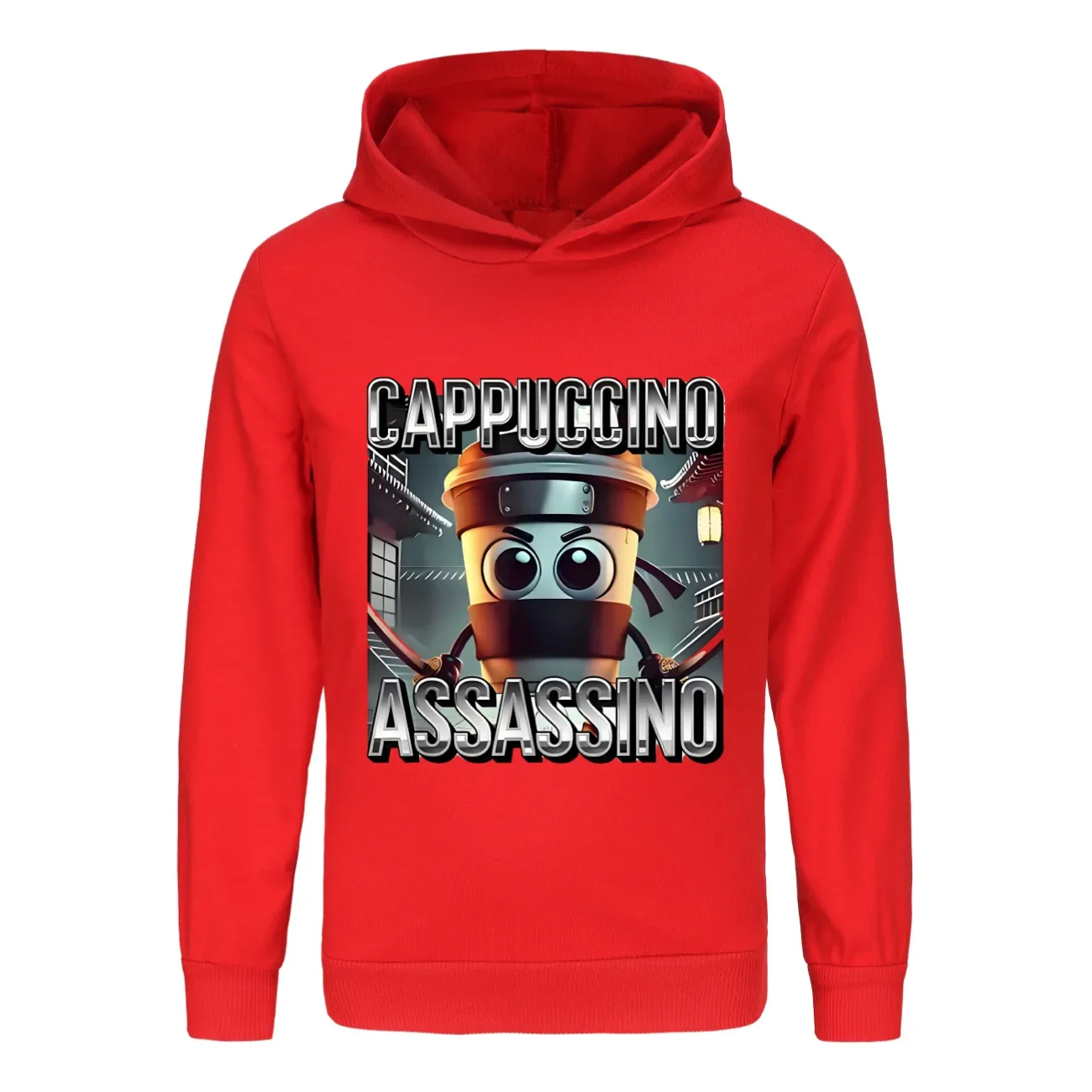 Cappuccino Assassino Hoodie Anak-anak Pakaian Brainrot Italia Remaja Laki-laki Tung Tung Tung Sahur Kaus Pakaian Luar Fashion Anak Perempuan