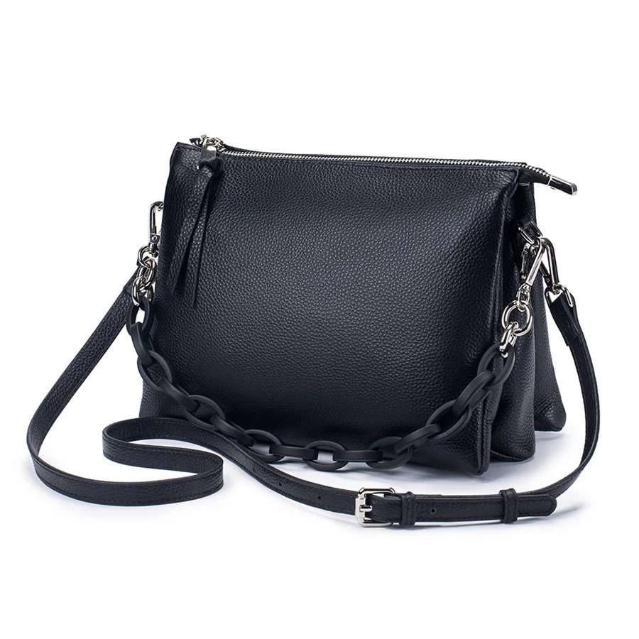 Cow Leather Chain Women Tote Bag Casual Large Capacity Woman Handbags Designer Shoulder Crossbody Bags Luxury