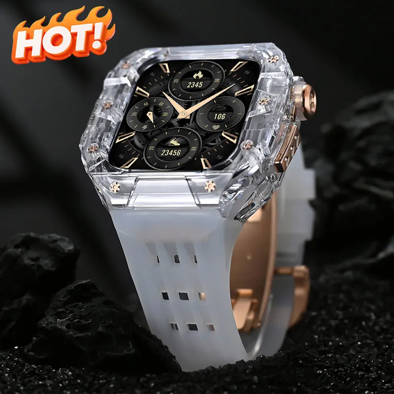 

Высококачественный чехол + силиконовый ремешок, комплект модификации для Apple Watch S11 10, 46 мм, устойчивый к падениям чехол для iWatch S10 11, 46 мм, ремешок