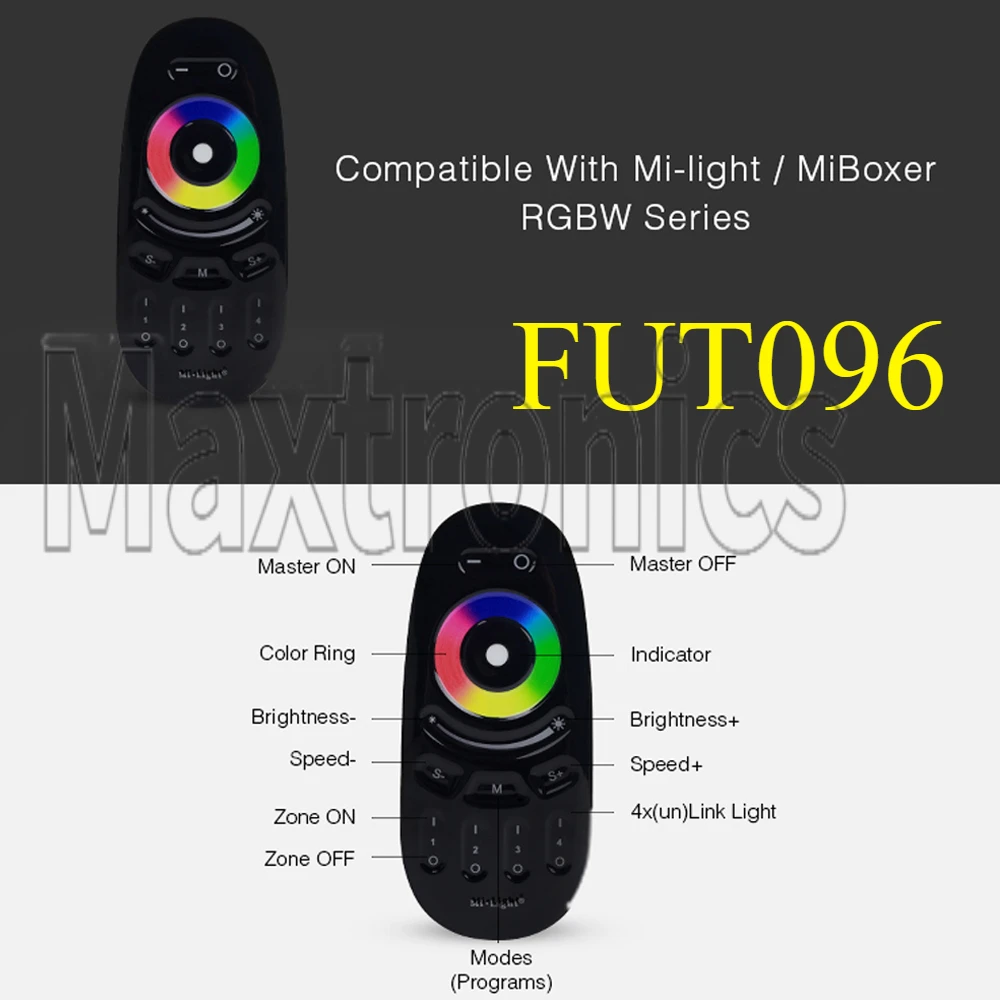 Hot Miboxer Black 2.4G Wireless RF Series Remote Control 1/4/8Zone Button Touch Switch Panel for RGBW RGB CCT Brightness Dimmer