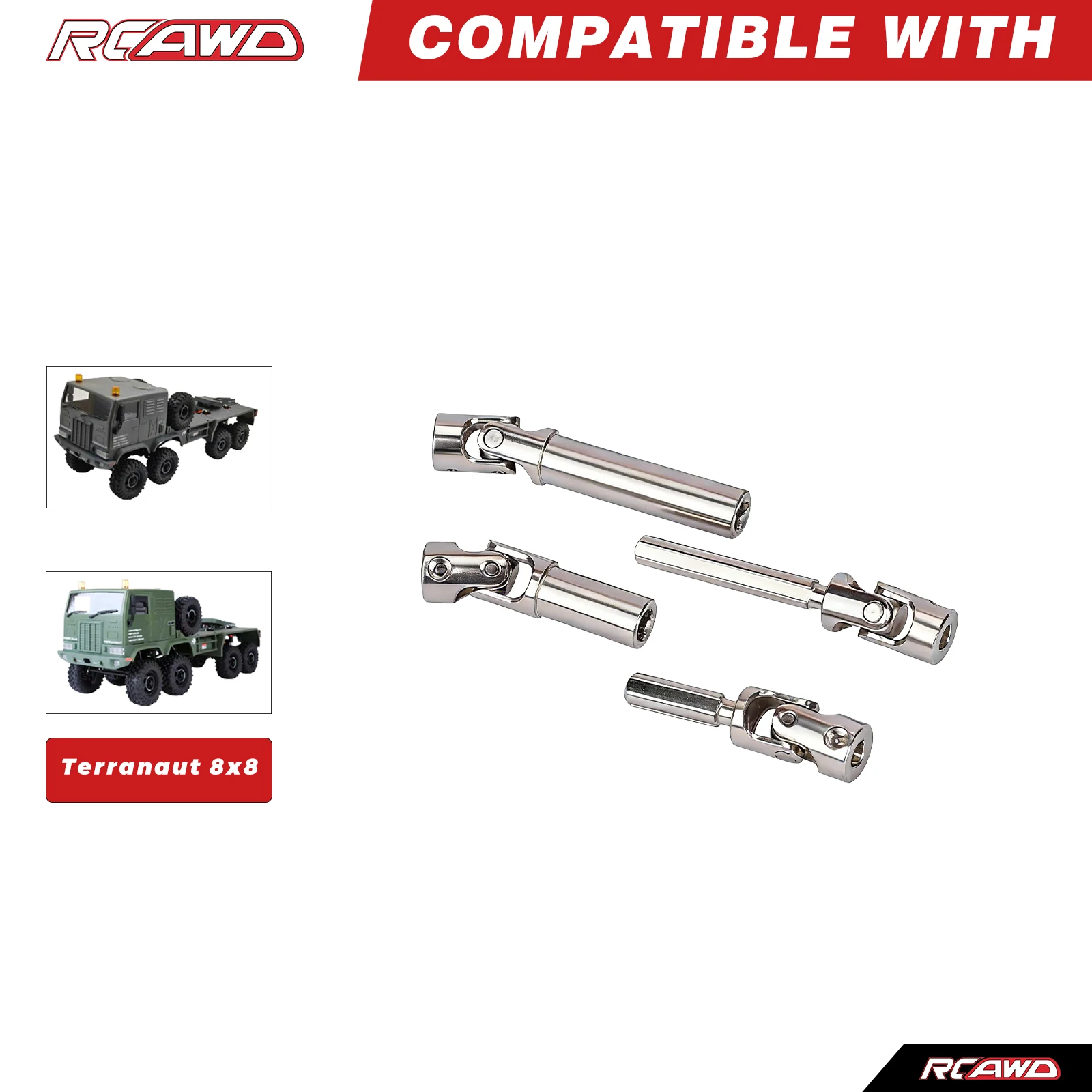 

Комплект центральных приводных валов RCAWD CR18P для радиоуправляемого грузовика Hobby Plus 1/18 Terranaut 8x8, полностью металлические центральные приводные валы, улучшенная деталь для тюнинга