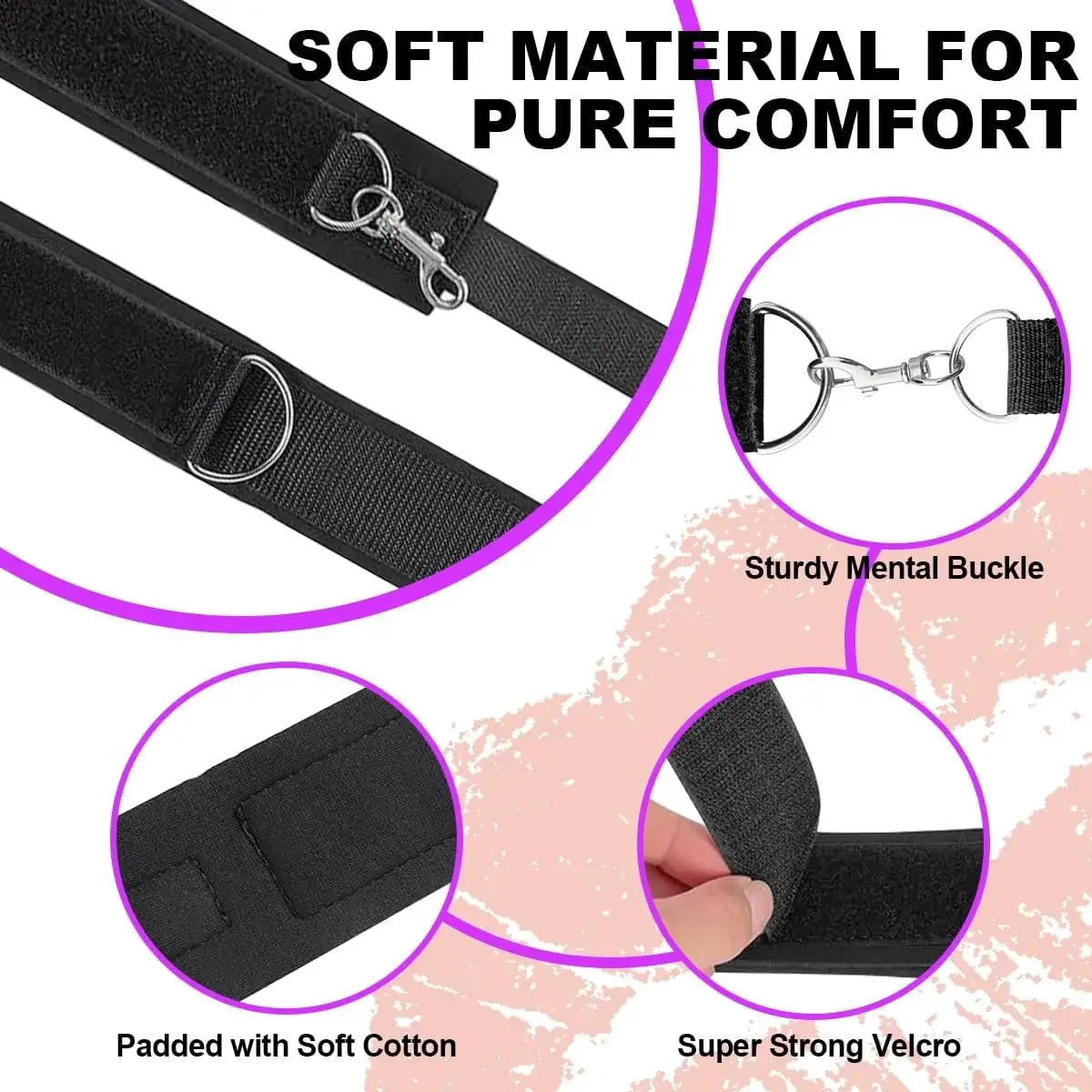 Restrain Bondage Set Padded Thigh Wrist Cuffs Sex Toy for Women Adjustable Handcuffs Straps Sexy Straps Tie Set Bondage SM Games