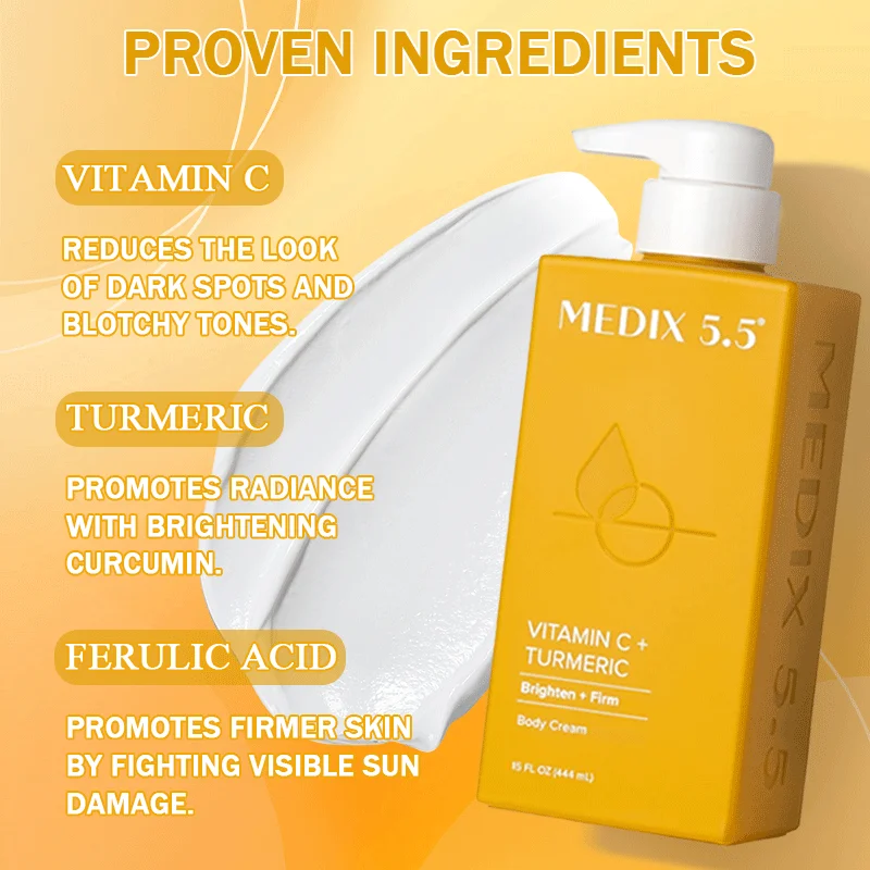 444ml Medix 5.5 Vitamin C TURMERIC Body Lotion Moisturizer Treatment Cream Brightening Revitalizing Firming Repairing Hydrating