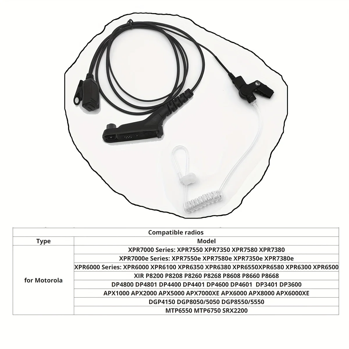 Earphone nirkabel dua arah, cocok untuk Motorola walkie talkie DP4800 DP4801 XPR6550 DGP4150 P8268