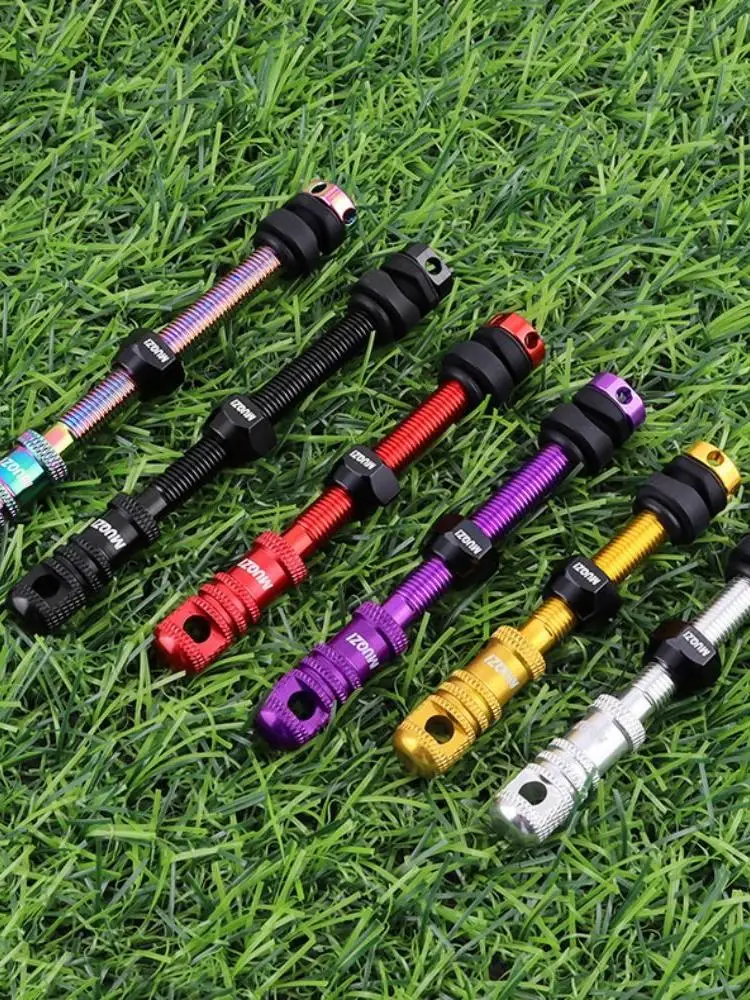 AliExpress NONE Aluminum Alloy Tubeless Presta Valve Stem Tubeless Design 45mm Length Presta Valve Kit Presta Type Bicycle Air Nozzle MTB Bike