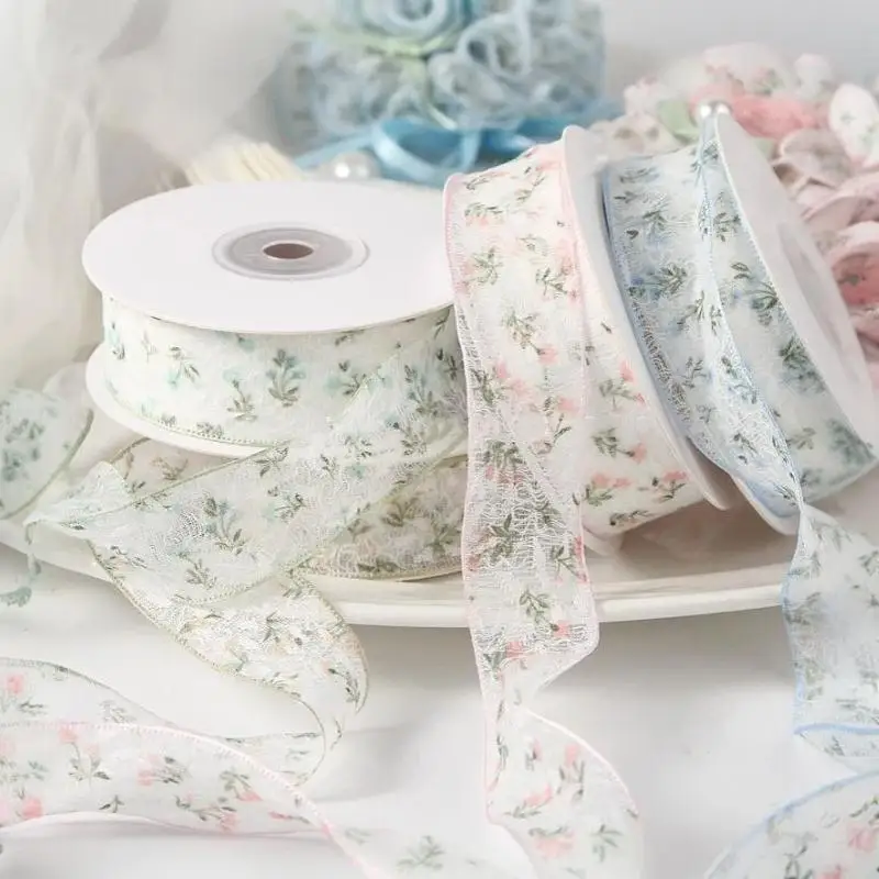 2,5 cm 10 Yards zierliche florale Netzspitzenborte für Kuchen, Blumensträuße, Geschenkverpackungen und handgemachte Haarschleifen – Detail 7