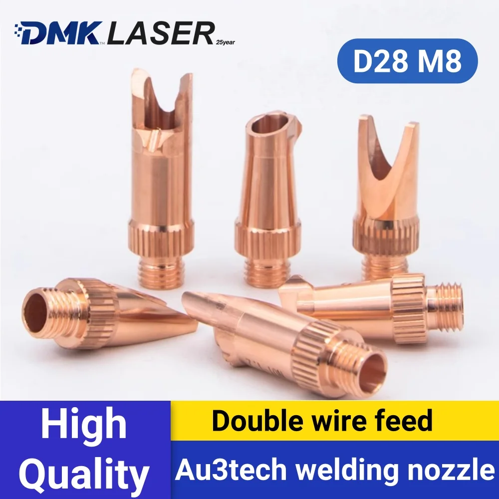 

Сопла для лазерной сварки DMK Au3tech H28 M8, сопло подающего устройства для проволоки 1.2/1.6 мм, для ручной сварочной головки HW980, сварочного пистолета HW970 960