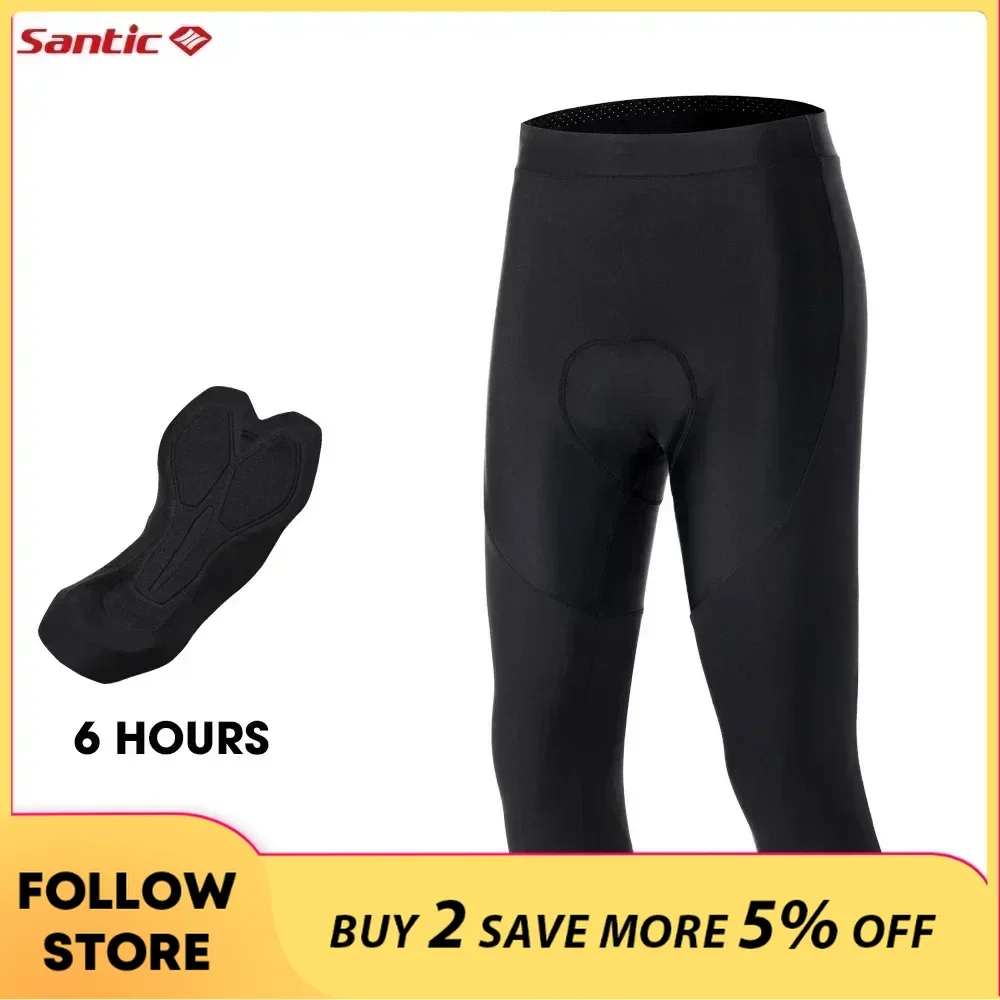 

Santic Men's Cycling Shorts Summer MTB Bike 4D Padded 3/4 Pants Men 6Hours Long-distance Pro Breathable Reflective Riding Bottom