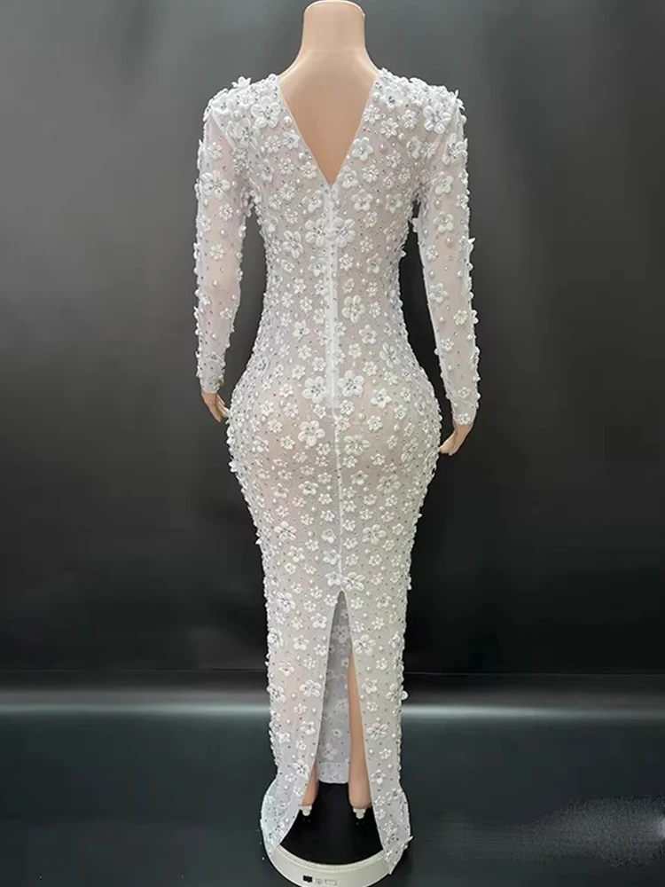 High quality hot stamping decal sexy elastic mesh dress 2025 new fashion custom women's clothing