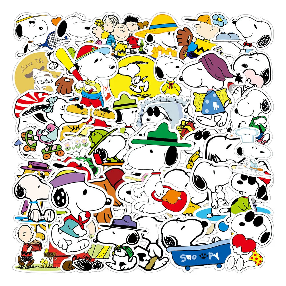 10/30/50PCS Cute Snoopy Stickers Comics Graffiti Sticker Cartoon Kids Toys Fridge Luggage Laptop Phone Guitar Skatboard Decals