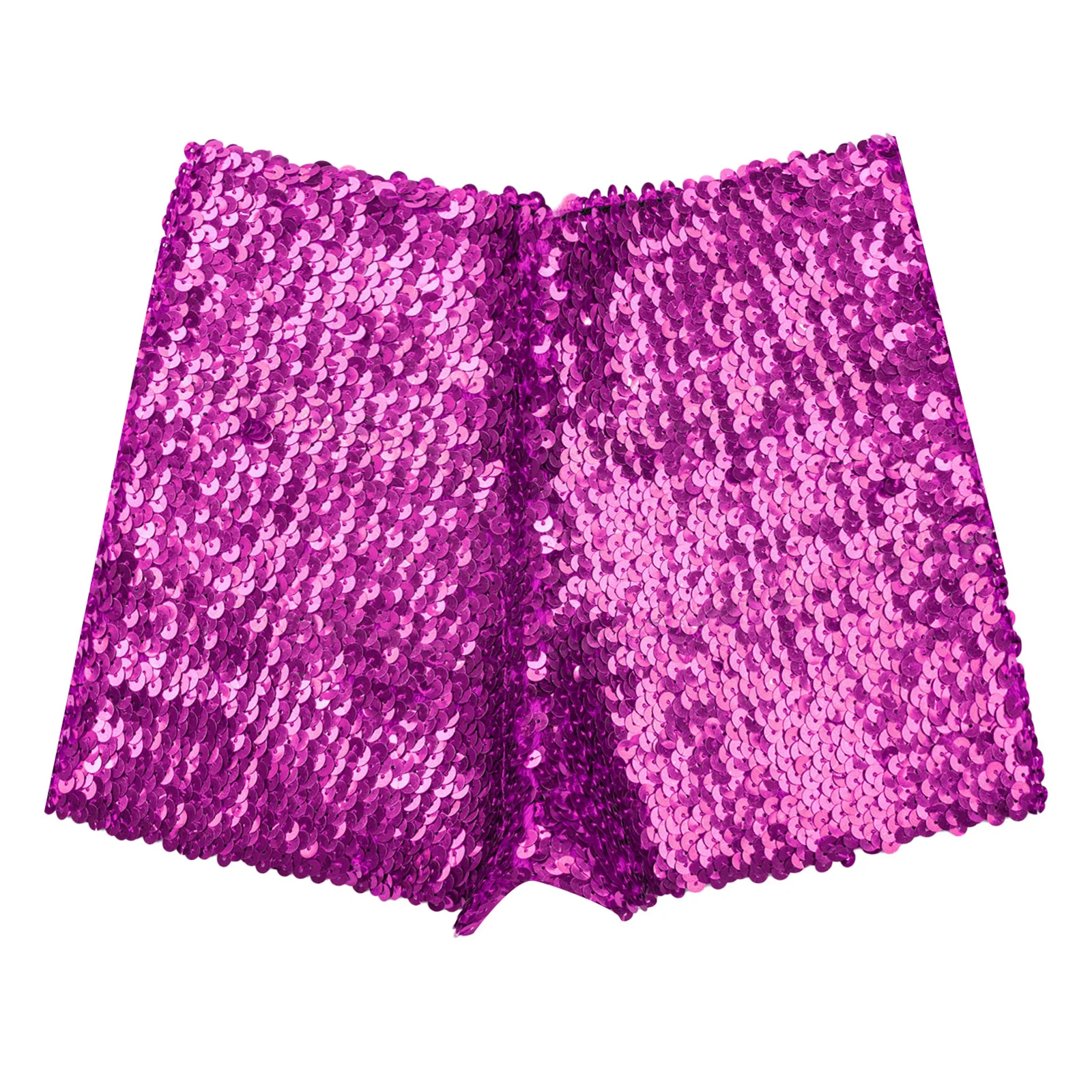 Shorts de dança lantejoulas para meninas, cor sólida, brilhante, bom elástico para performance de palco, roupas elegantes para crianças