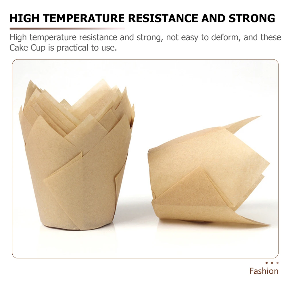 

100 Pcs Heat-resistant Cake Cups Liner Cupcake Liners for Baking Dad Unbleached