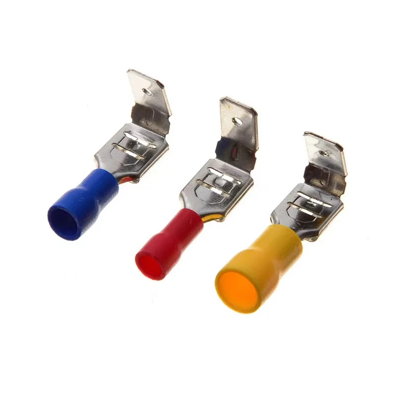 

50pcs Red Blue Yellow Piggy Back Spade Terminators Insulated Butt Connector Crimp Electrical Terminals 10-22AWG