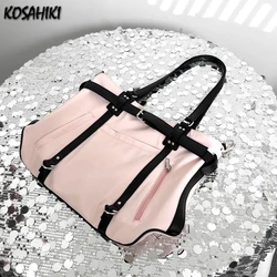 Koreańskie słodkie fajne torby na ramię Y2k Patchwork Fashion Chic All Match Ins Torba pod pachę Casual Shopping Women Purses and Handbags