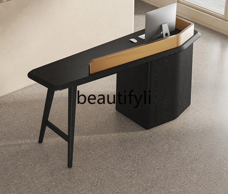 Clothing store personality checkout page light luxury high sense black front desk counter new product