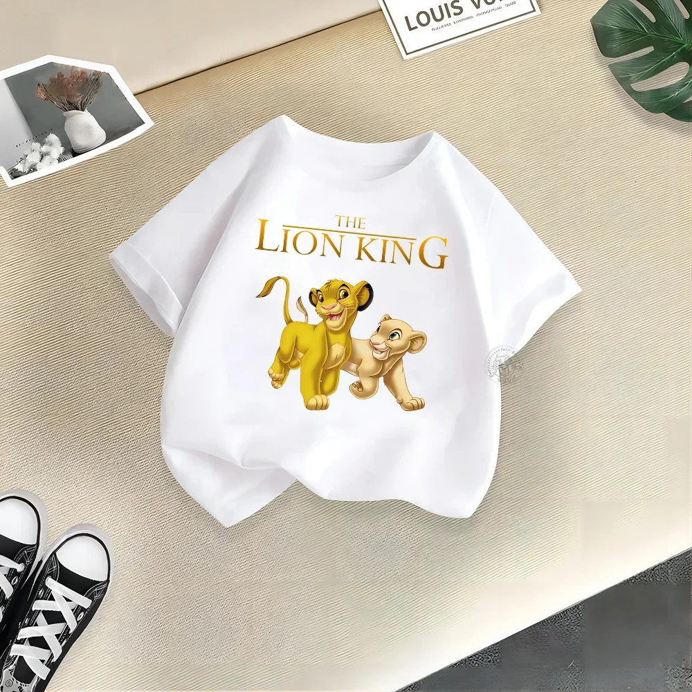 Disney Lion King Summer Print Clothing Casual Sports Cotton T-shirt Baby Baby Boys Girls round neck outdoor cotton T-shirt top