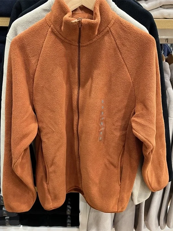 

ex Warm Fce Lined Zipper Jaet Long Sve Повседневная верхняя одежда со стойкой для повседневного использования Осень Зима Новое поступление