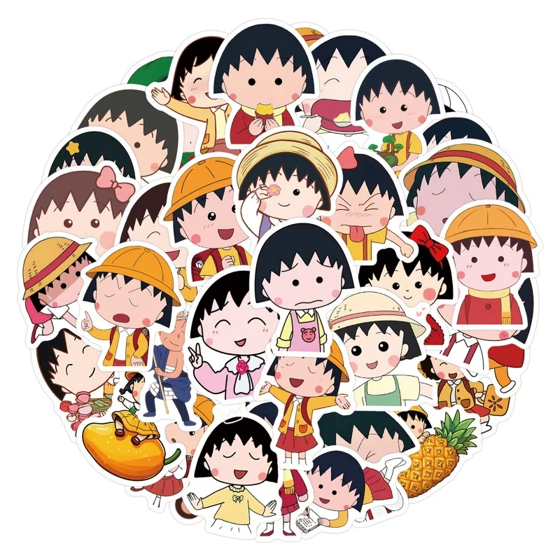 

60pcs Chibi Maruko-chan Funny Animation Waterproof Cartoon Stickers Decoration DIY Notebook Mobile Guitar Suitcase Graffiti Toys