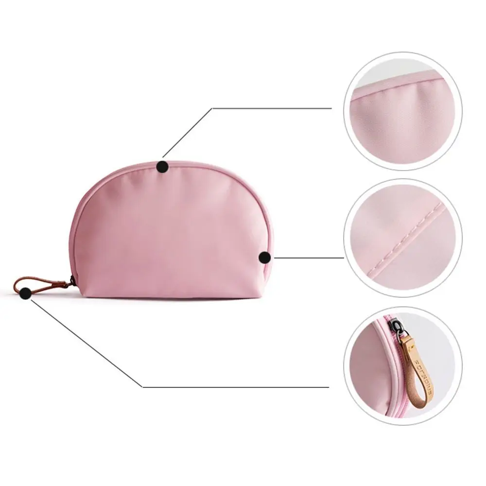 Veranstalter Wasch beutel Creme Farbe Shell Make-up Taschen Halbkreis Kosmetik tasche Frauen Kultur beutel koreanische Aufbewahrung taschen