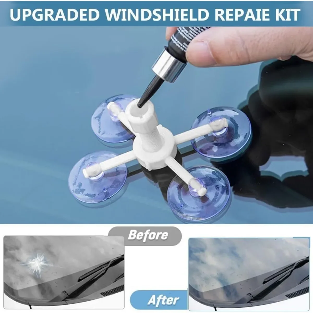 Car Glass Repair Kit Windshield Repair Kit Windshield Repair Kit for Chips and Cracks Cracks Gone Glass Repair Kit PH302