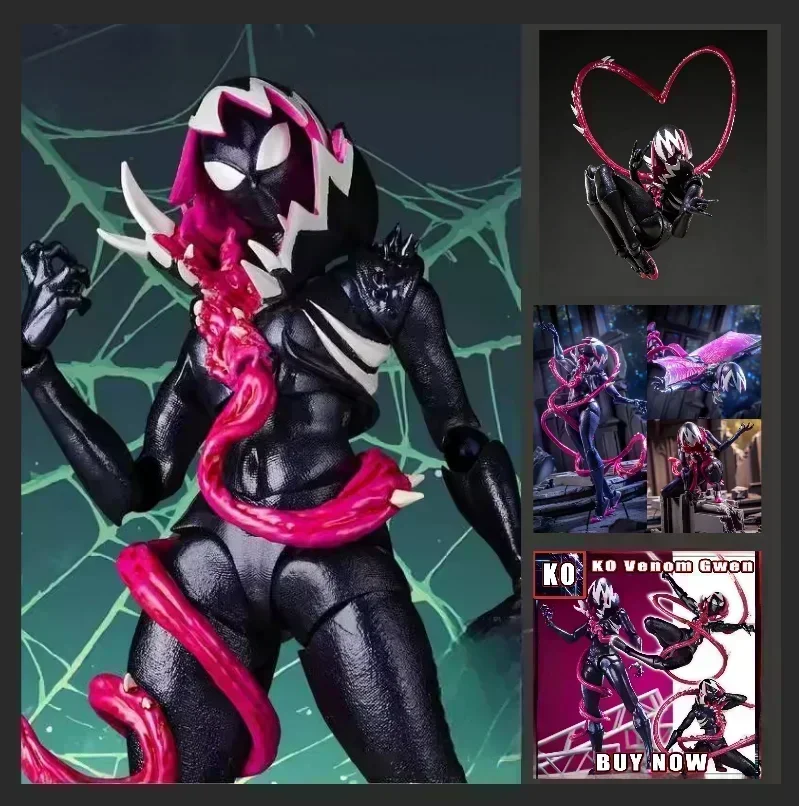

New KO Venom Gwen Marvel Anime Action Figures Figurine Kaiyodo Amazing Yamaguchi Revoltech Statue Model Customized Kid Toy Gifts