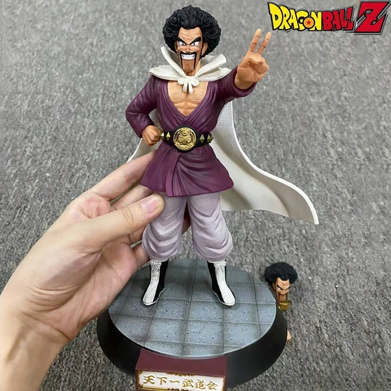 23cm Anime Figures Dragon Ball Z Figure Mr Satan Tenkaichi Budokai Hercule Figurine Ox King Statue Model Doll Desktop Ornament