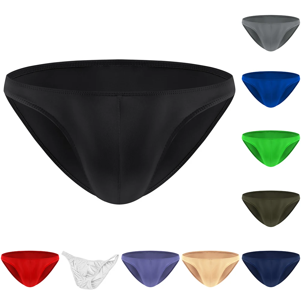 

Men Solid Low Waist Sexy Briefs Underwear Bulge Pouch Panties Breathable Erotic Underpants Solid Color
