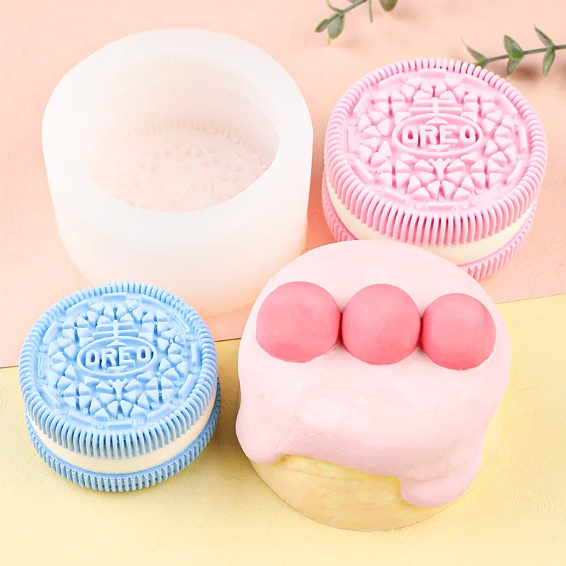 Biscuit silicone mold soy milk cake scented candle decorative modeling kneading music handmade mold B432