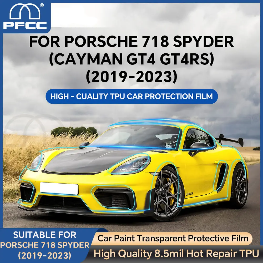 

PPF for Porsche 718 Spyder Cayman GT4 GT4RS 2019-2023 Pre Cut Paint Protection Film Clear Kit Bra 8.5mil Invisible TPU