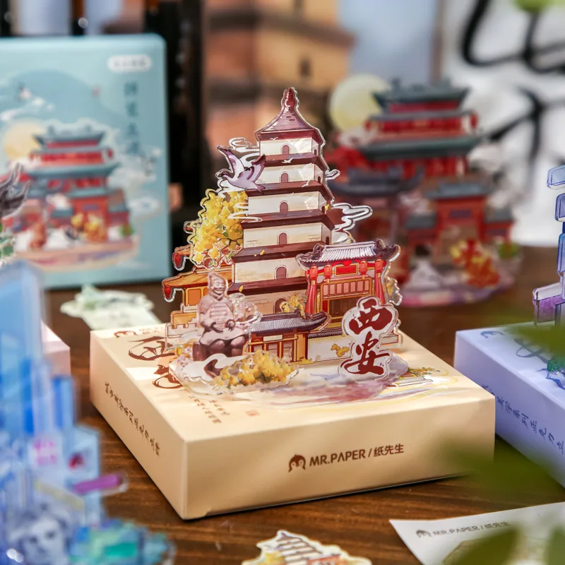 

Новая акриловая многофункциональная табличка, китайская древняя городская эстетика, вторая версия, серия, настольная акриловая табличка, орнамент, подарки