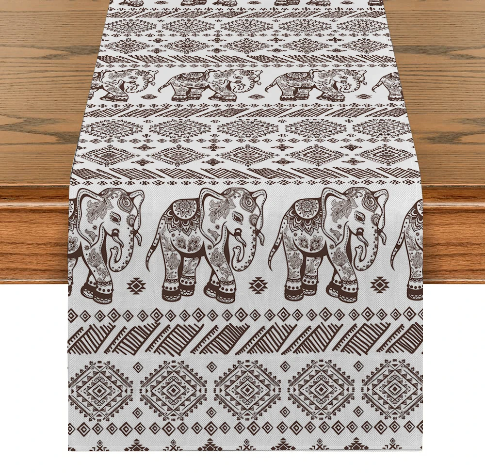 

Elephant National Table Runner Dining Table Cloth Decor for Kitchen Holiday Party Table Runners Decoration for Home Kitchen