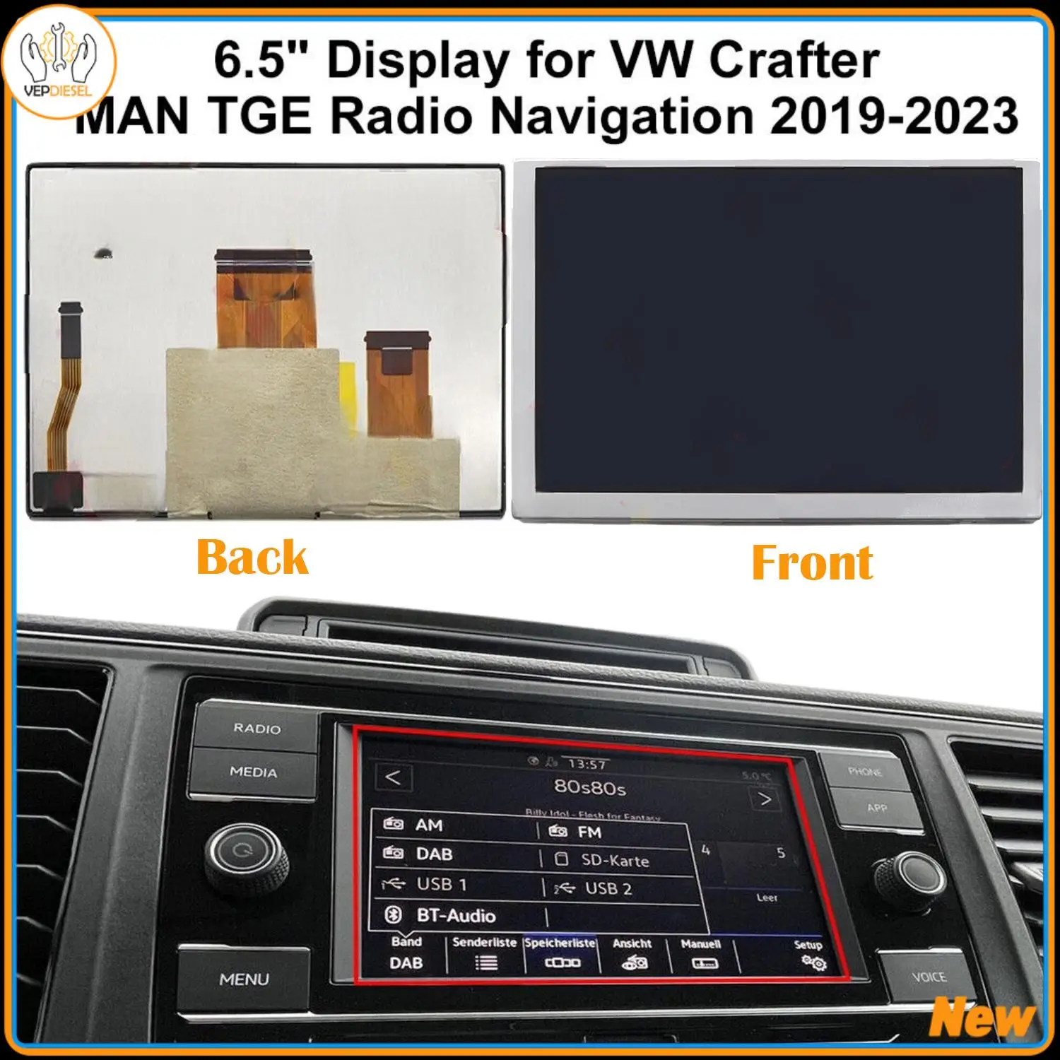 1pc LCD Display with Touch Panel LM1696A01-1D For VW Atlas Crafter Golf Skoda Fabia MK3 MAN TGE Radio Navigation 3CN035869A