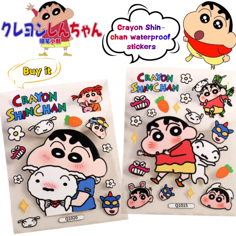 

Crayon Shin-chan Action Kamen stickers creative high-quality cartoon prints student phone case and desktop waterproof stickersr