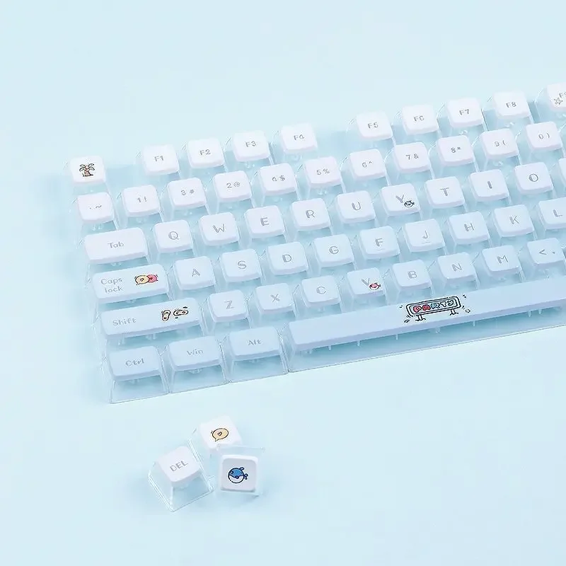 126 Keys Translucent Keycaps STA Double Skin Milk Pudding Keycaps Personalized PBT Sublimation Complete Set Of Gradient Keycaps