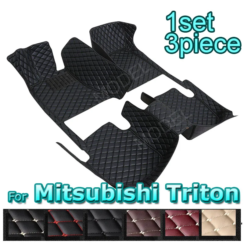 Car Mats Full Set For Mitsubishi Triton L200 Sportero Hunter Strakar KA 2005~2014 Waterproof Floor Mat Car Accessories Inteories