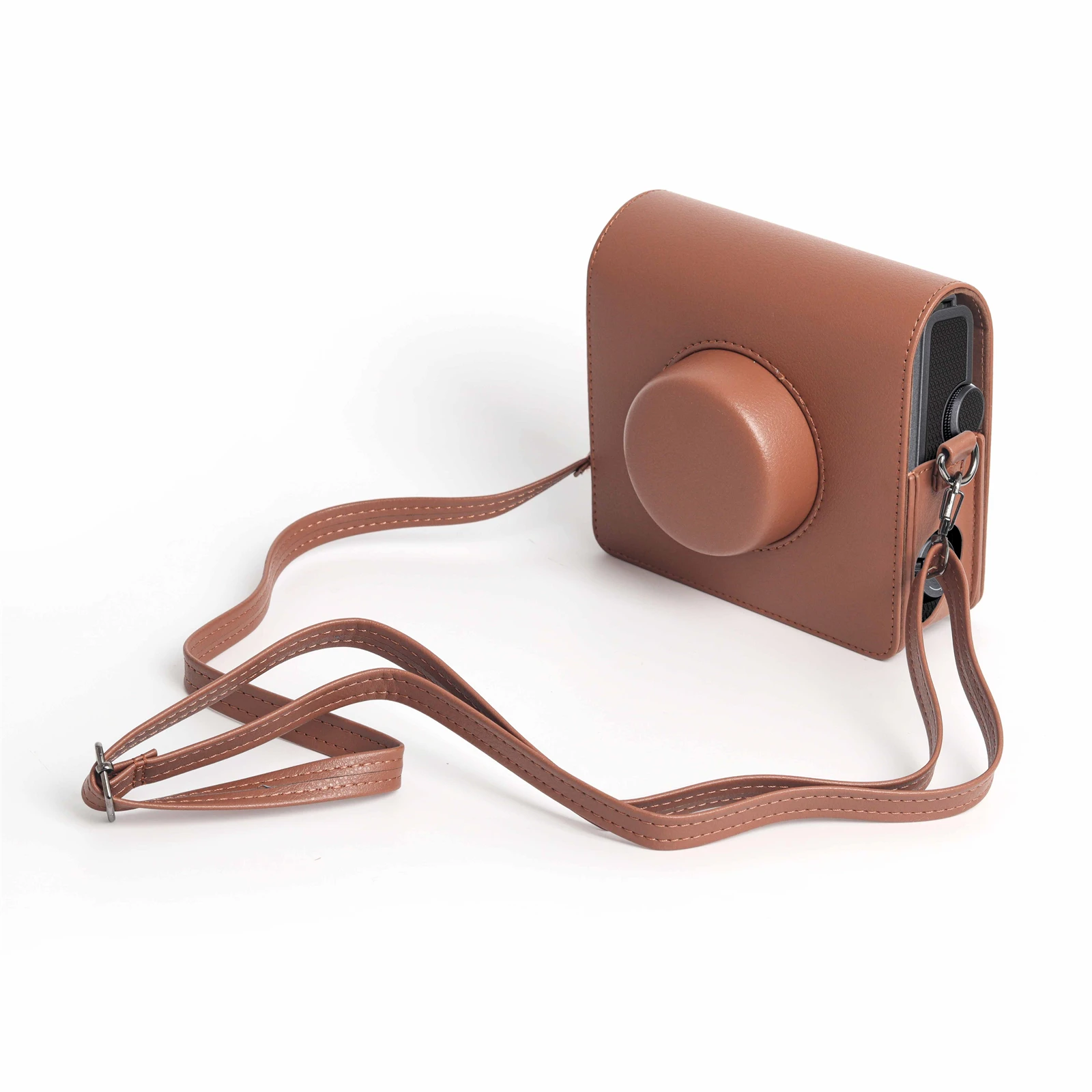 

PU Leather Camera Protective Case for Instax WIDE Evo Retro Camera Bag with Shoulder Strap Brown Dark Grey Black