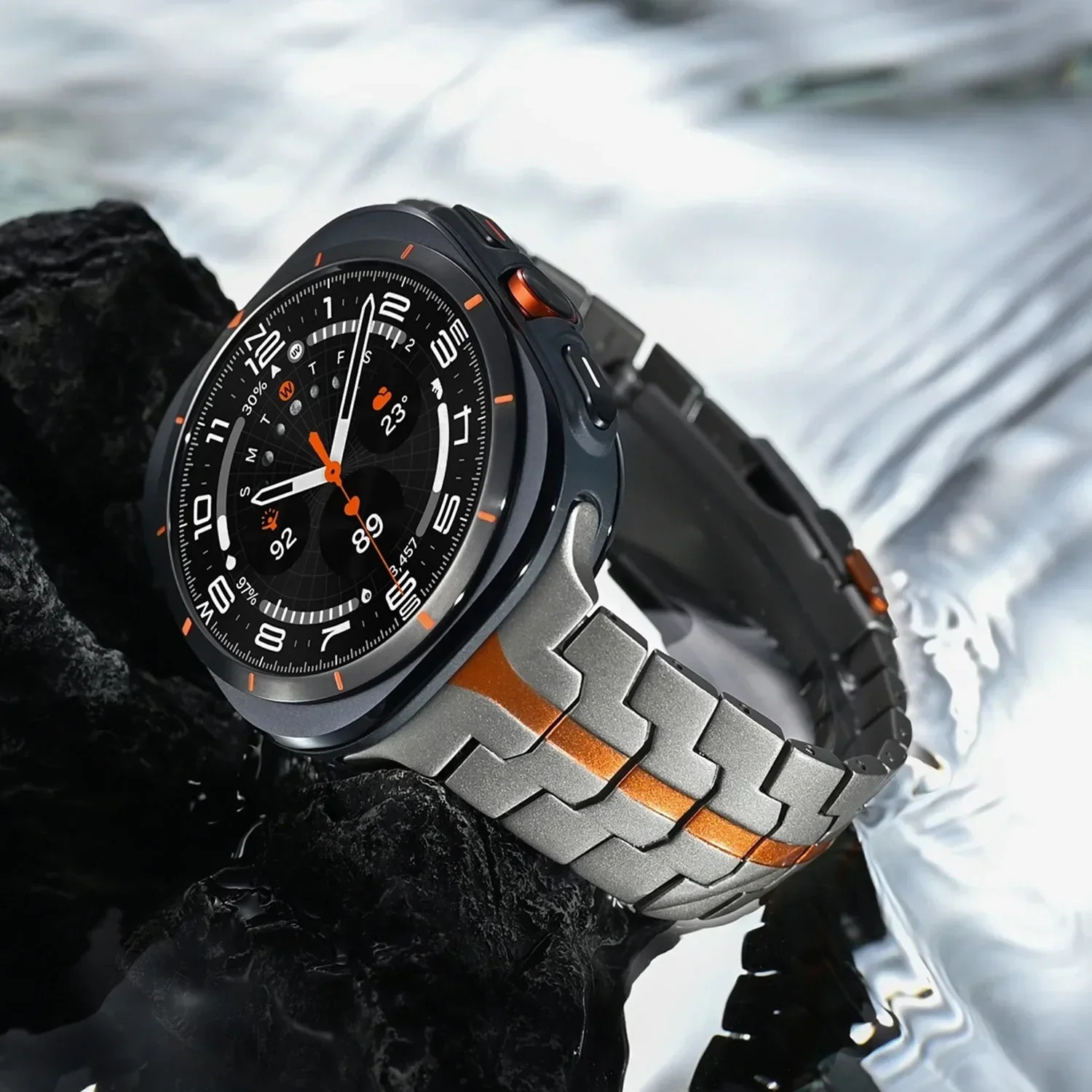No Gap Titanium Strap for Samsung Galaxy Watch Ultra 2025 47mm Luxury Stainless Steel Bracelet Band Galaxy Watch 7 Ultra Correa