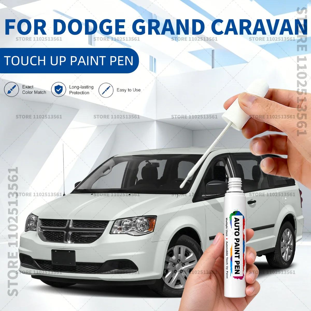 For Dodge Grand Caravan Touch Up Paint Pen Car Scratch Repair Auto Paint Brush Quick Dry Paint Chip Repair Black White Blue Red