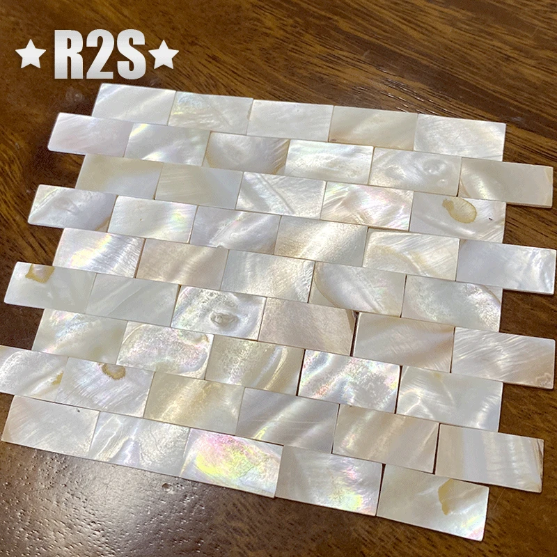 50pcs rectangle FanshapePure White Color  Shell Mother of pearl mosaic tile for Crafts DIY Decoration