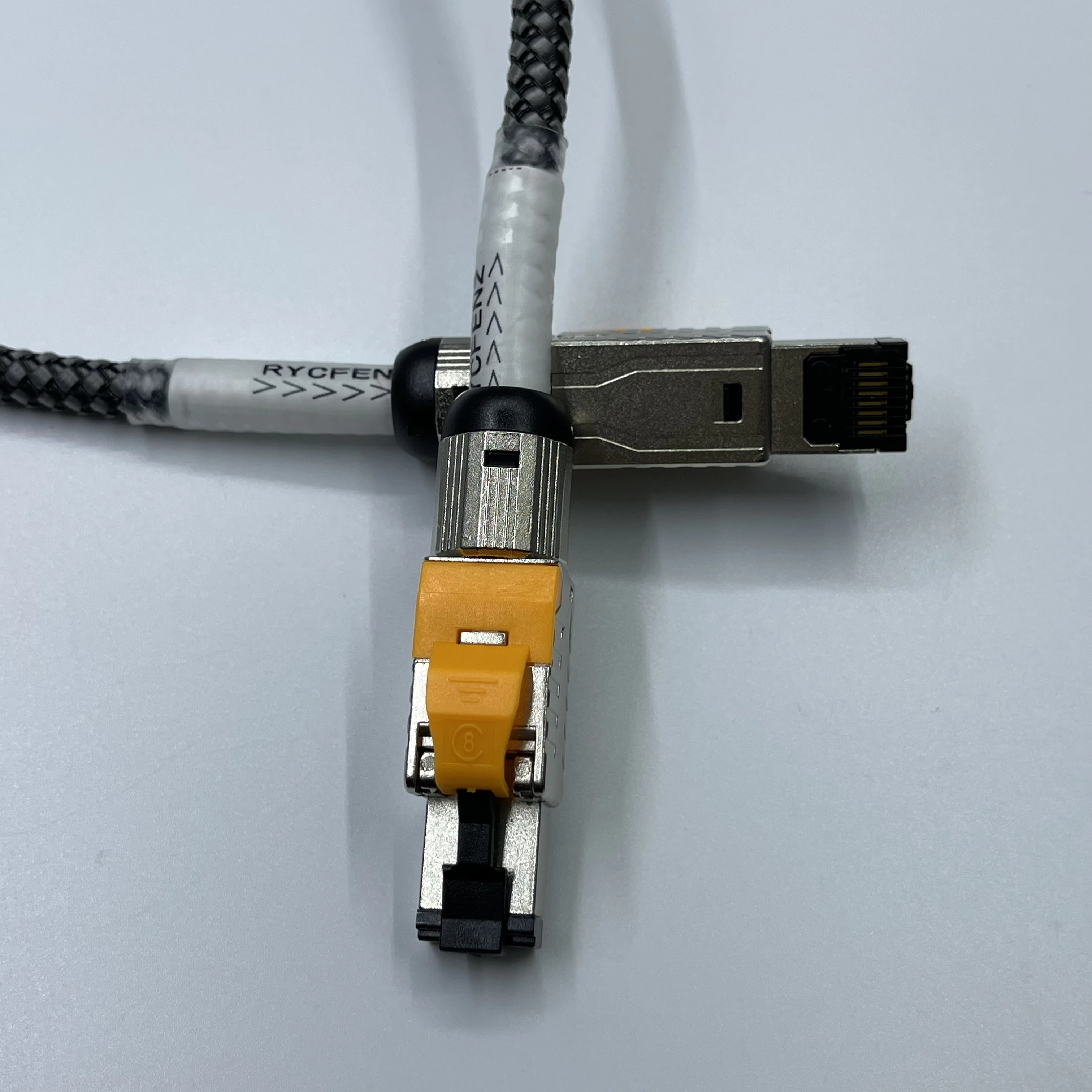 99.999% 5N Pure Silver Cable 8TC Twisted HiFi CAT8 RJ45 Network Cable USB Interface to DAC Decoder Wire Line