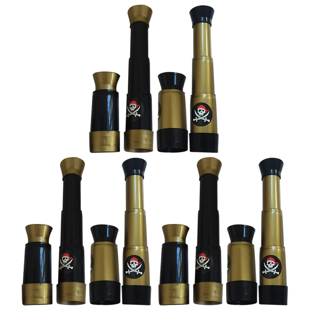 

12pcs Kids Telescope Durable Monocular Adventure Nature Exploration Gift For Children 3-7 Party Supplies Pirate Themed Plaything