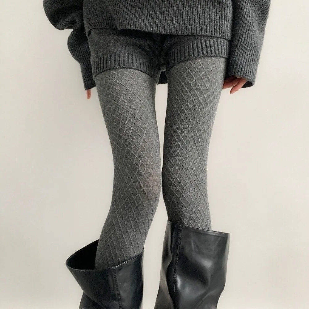 

Модные сетчатые колготки с высокой талией, тонкие эластичные чулки, винтажные теплые колготки, зима-весна для женщин