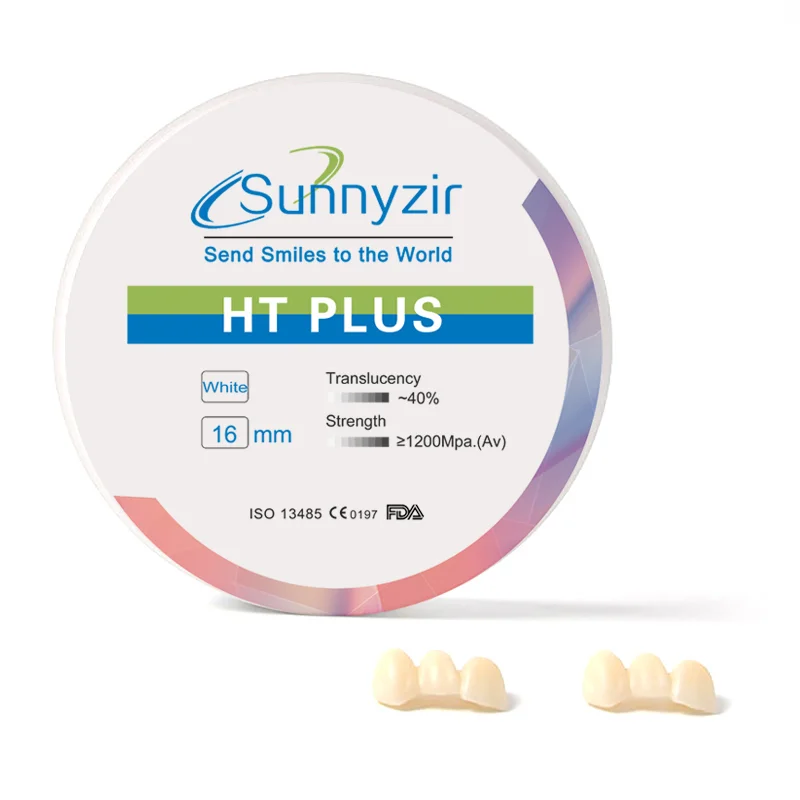 Sunnyzir  HT Plus 98mm Dental Zirconia Block  High Translucent Lab Material CAD CAM  System White Zirconia Block